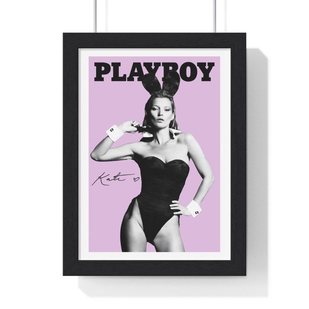 Framed Kate Moss bunny poster