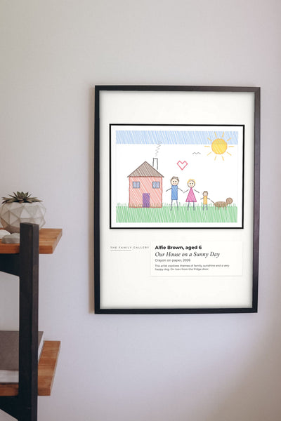 Personalised Kids Drawing Print - Lifestyle - hanging on a living room wall