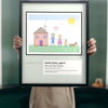 Personalised Kids Drawing Print - Lifestyle - held up in a bright room