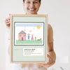 Personalised Kids Drawing Print - Lifestyle - held by a smiling woman