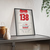 Keith Deller World Darts Final 1983 Darts Poster - 138 Checkout v Bristow Shirt Print framed and leaning on a sideboard