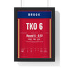 Brook v Khan 2022 Boxing Poster framed in a black frame, ready to hang