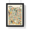 Framed personalised city map print custom location wall art