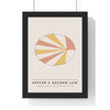Kepler’s Second Law print framed in a black frame, ready to hang