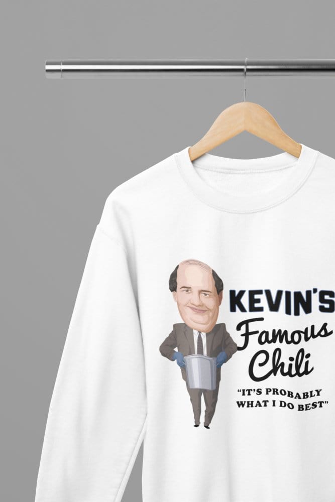 White t-shirt with Kevin's Famous Chilli Shirt - The Office Comfortable Cotton Blend close-up