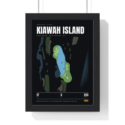 Kiawah Island 17th Hole print framed in a black frame, ready to hang
