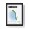 Kingsbarns 12th Hole White print framed in a black frame, ready to hang