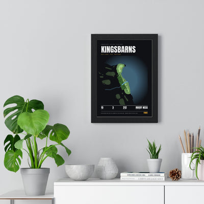 Kingsbarns 15th Hole print framed on a living room wall