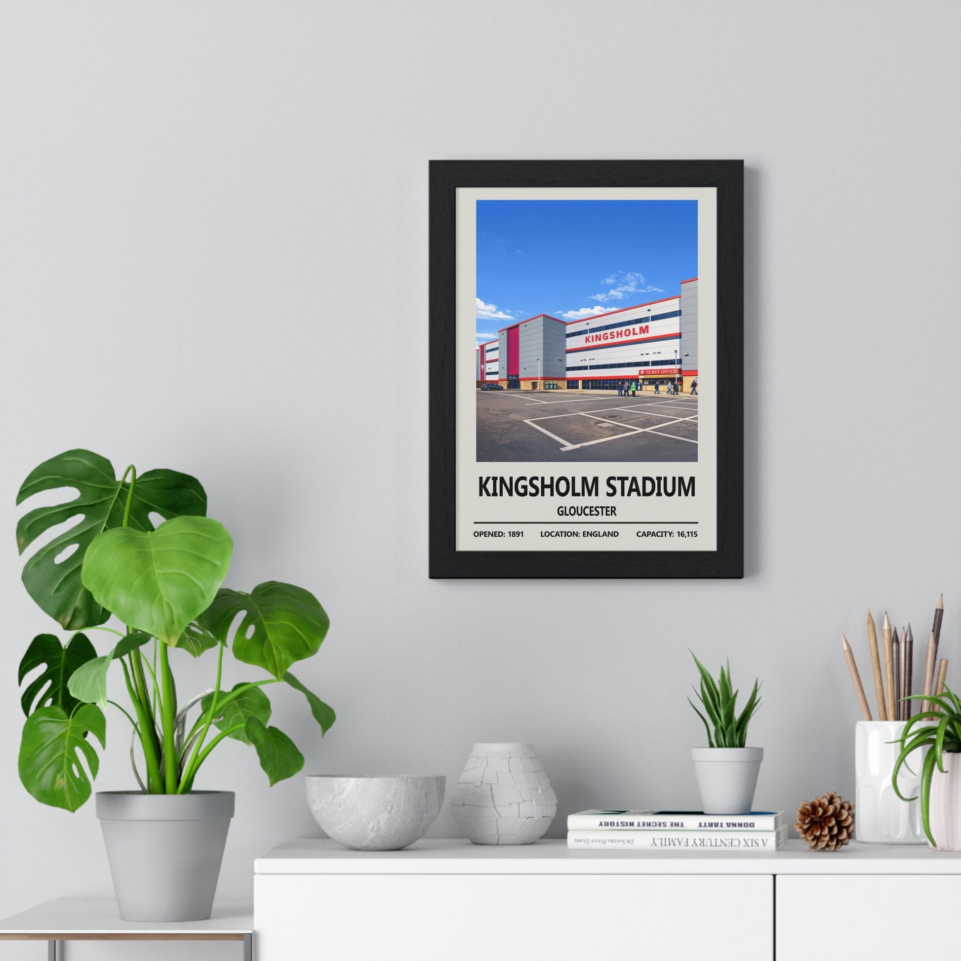 Framed Kingsholm Stadium Gloucester poster
