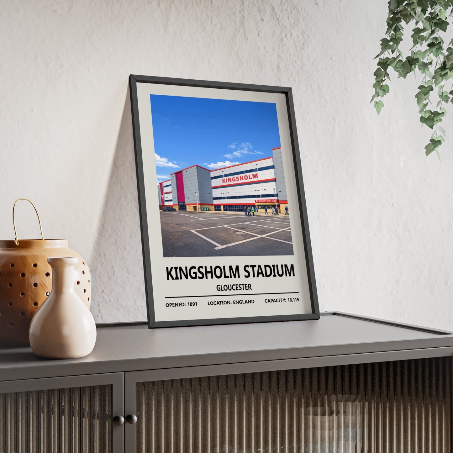 Framed Kingsholm Stadium Gloucester poster