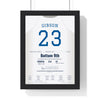Kirk Gibson 1988 World Series Game 1 Walk-Off Home Run Poster - Los Angeles Dodgers 23 Jersey Print framed in a black frame, ready to hang