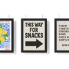 Build Your Own Kitchen Print Set - set of Amalfi Italy Lemon Poster Handpicked Sun Kissed Travel Gift, Funny Kitchen Poster – This Way For Snacks Arrow Print – Bold Wall Art, Retro Food Menu Poster – Kitchen Wall Art