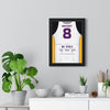 Kobe Bryant 81 Points 2006 Poster - Los Angeles Lakers 8 White Jersey Print framed on a living room wall