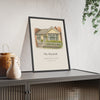 Bungalow house portrait from photo with white picket fence, personalised new home watercolour print
