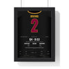 Kyrie Irving 2016 NBA Finals Game 7 Poster - Cleveland Cavaliers 2 Go-Ahead Three Jersey Print framed in a black frame, ready to hang
