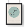L-Theanine Molecule print framed in a black frame, ready to hang