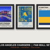 Los Angeles Chargers Fan Wall Set | SoFi Stadium Print, Stadium Map & Team Colours