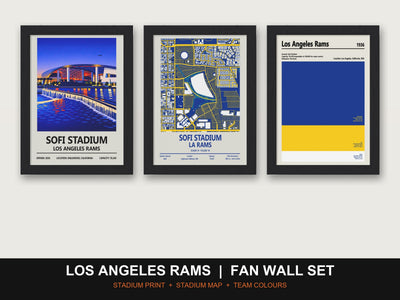 Los Angeles Rams Fan Wall Set | SoFi Stadium Print, Stadium Map & Team Colours