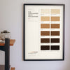 Lancashire Brew Colour Chart framed on a wall