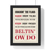 Lancashire Slang Print in a black frame