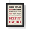 Lancashire Slang Letterpress Print in a black frame, one of the three prints in the Lancashire set