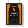 Lando Norris 2024 Miami Grand Prix Win Poster - 4 Race Suit Print framed in a black frame, ready to hang