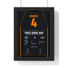 Lando Norris 2025 British Grand Prix Win Poster - 4 Race Suit Print framed in a black frame, ready to hang