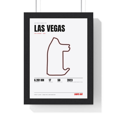 Las Vegas Circuit print White framed in a black frame, ready to hang