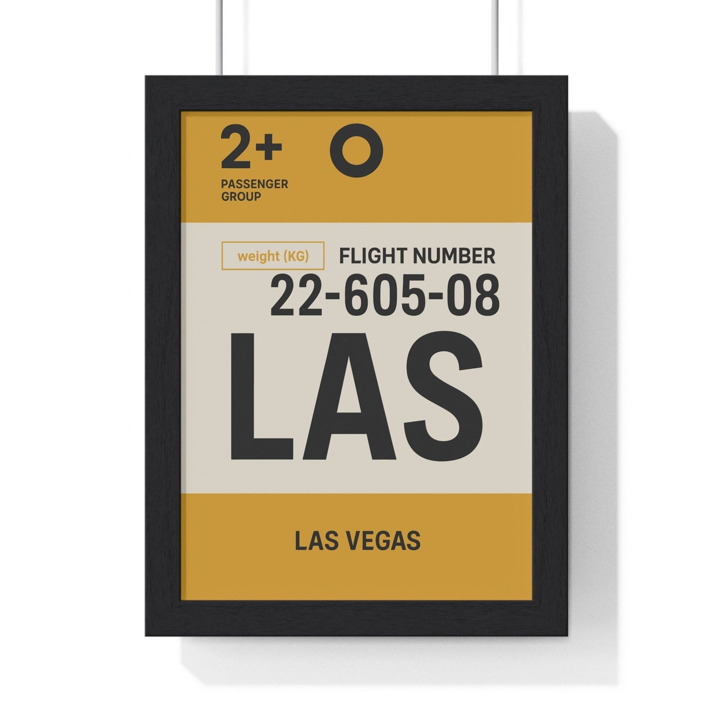 Framed Las Vegas LAS boarding pass travel poster