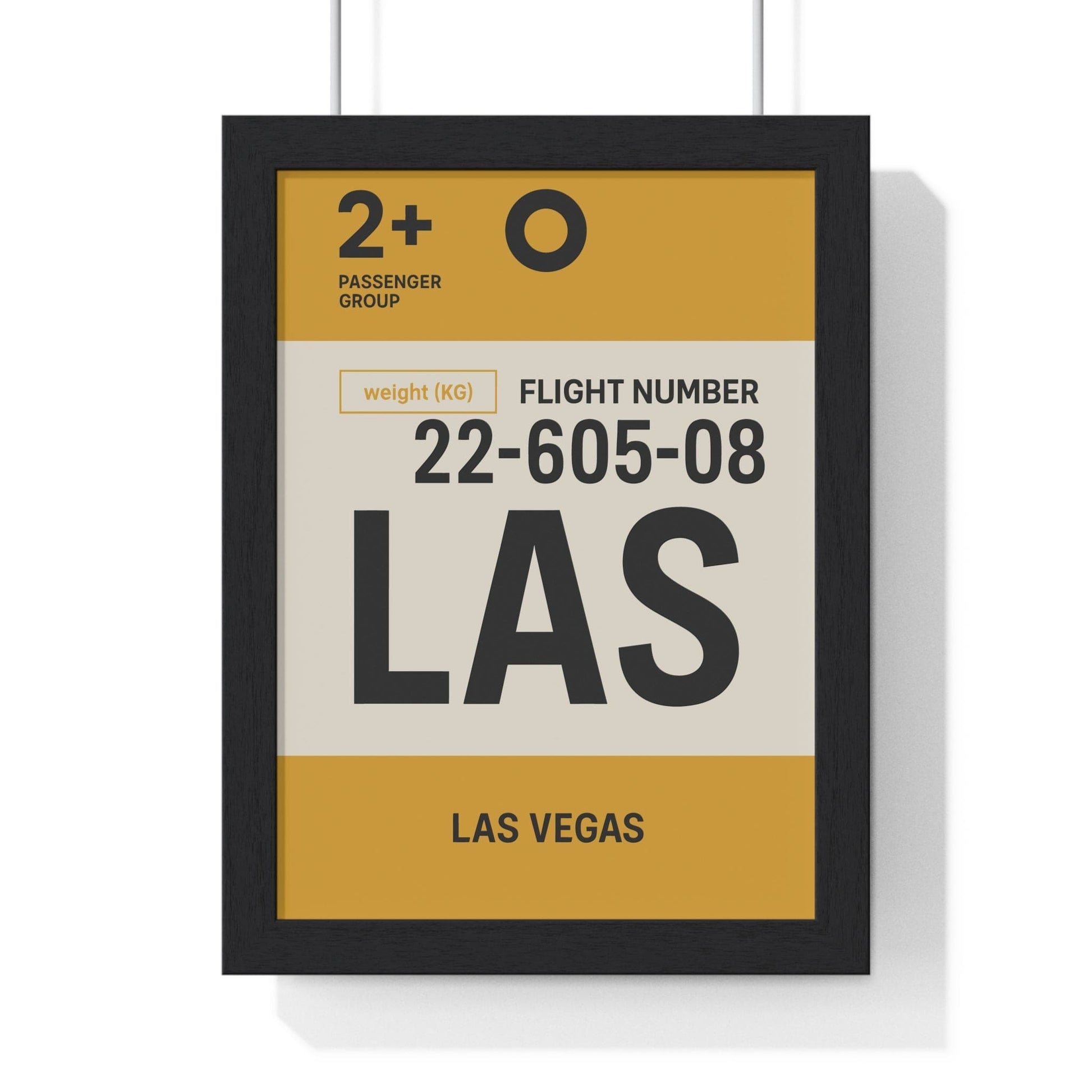 Framed Las Vegas LAS boarding pass travel poster