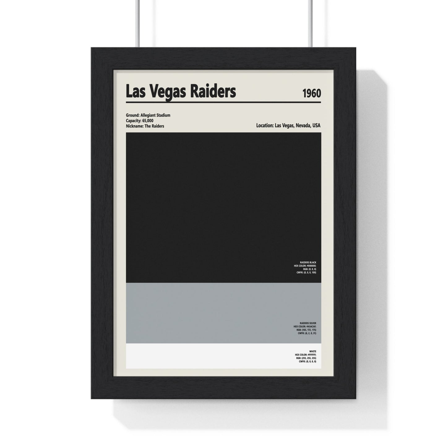 Las Vegas Raiders Colour Swatch Print