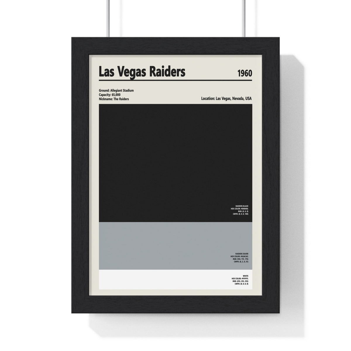 Las Vegas Raiders Colour Swatch Print