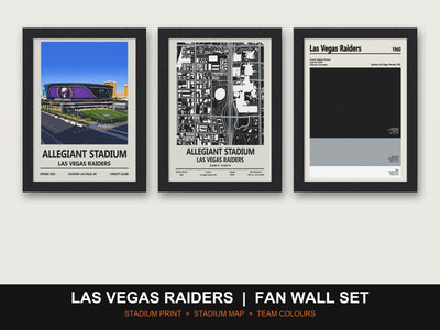 Las Vegas Raiders Fan Wall Set | Allegiant Stadium Print, Stadium Map & Team Colours