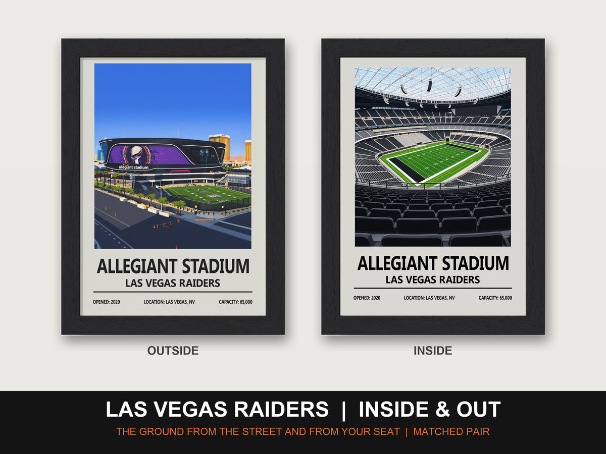 Las Vegas Raiders Inside & Out Stadium Set | Allegiant Stadium + Inside Stadium Prints