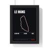 Le Mans Circuit print framed in a black frame, ready to hang