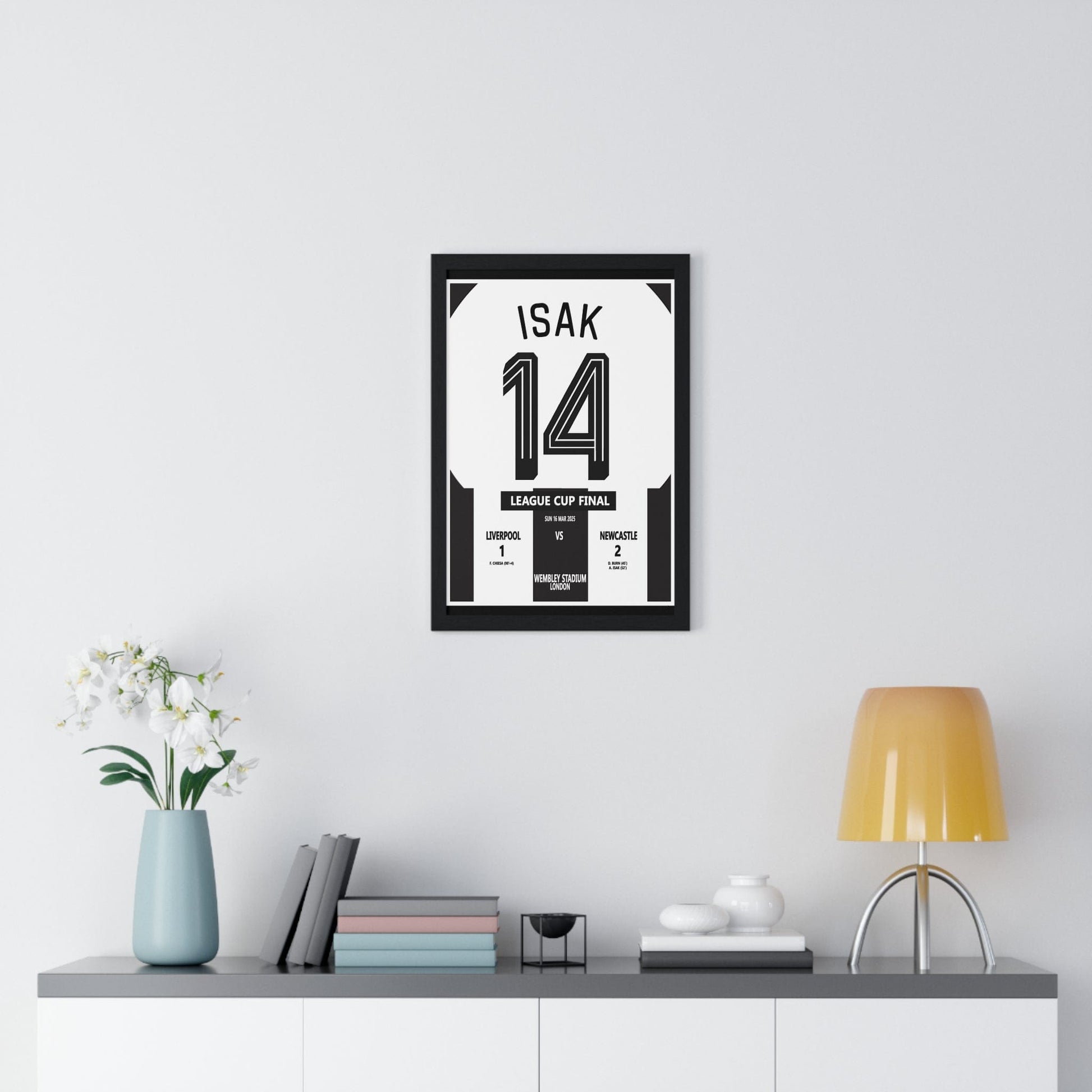 Framed League Cup Final 2025 Poster - Newcastle 2-1 Liverpool Wall Art poster