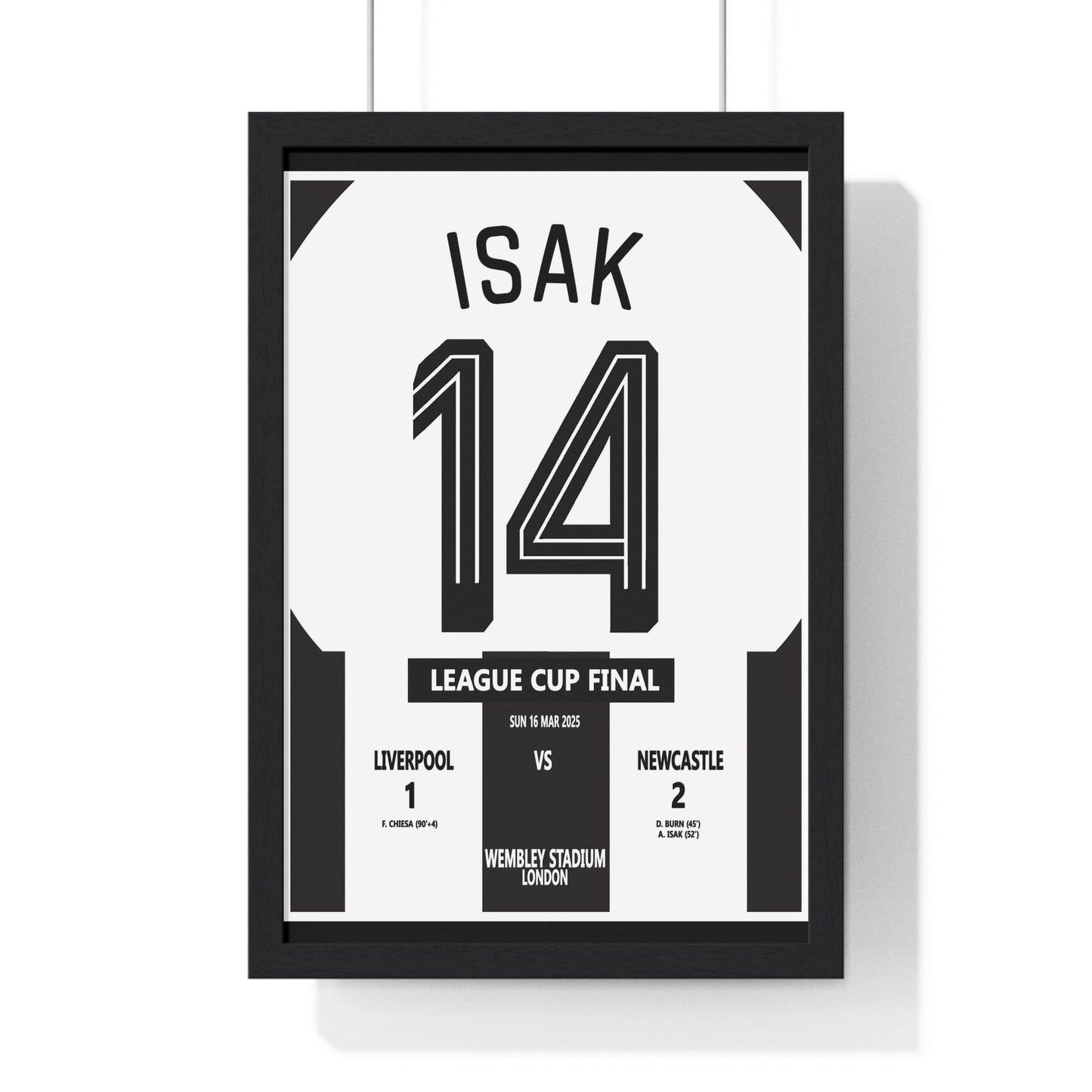 Framed League Cup Final 2025 Poster - Newcastle 2-1 Liverpool Wall Art poster