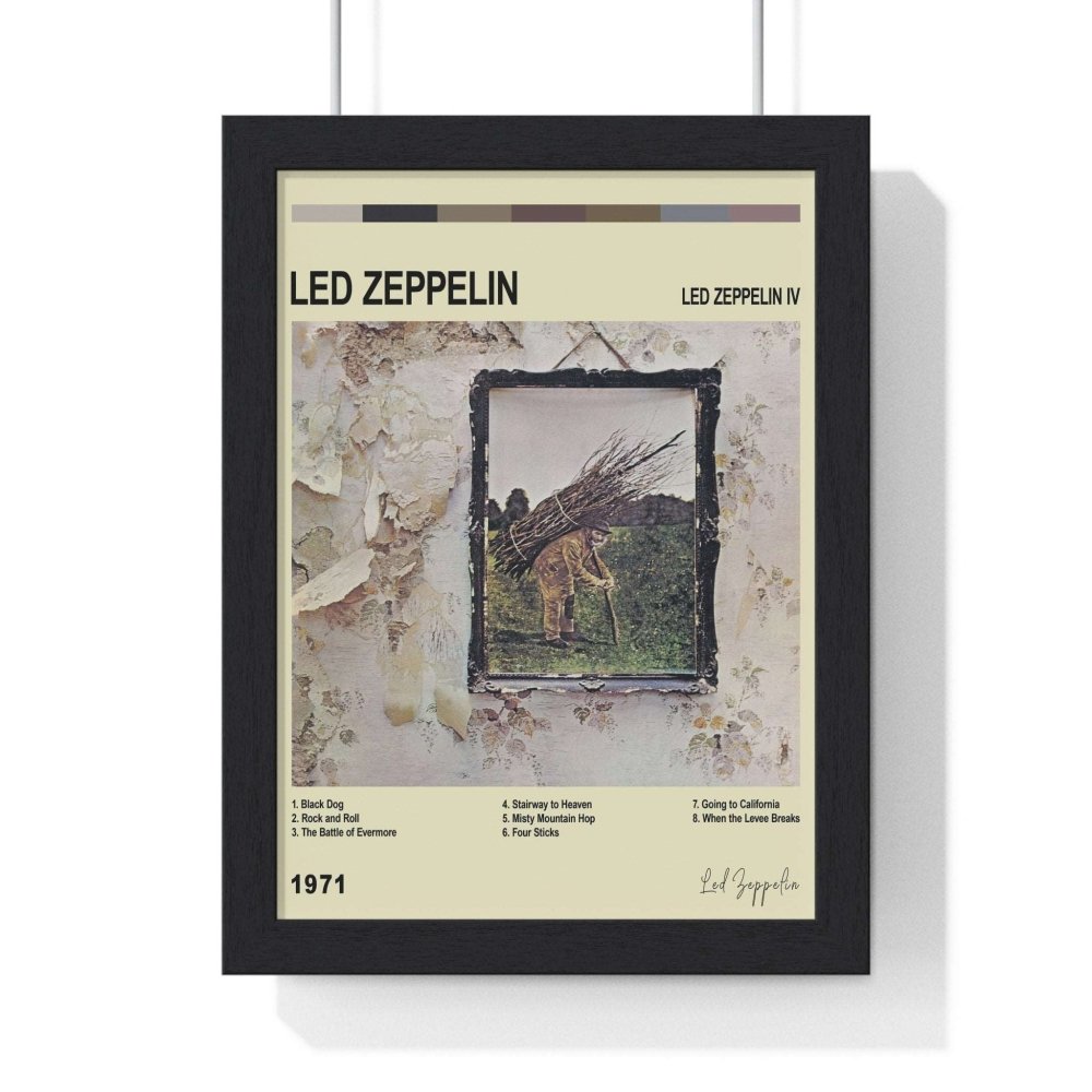 Led Zeppelin Album Poster - Poster Kingz - A5 (unframed) - Led Zeppelin lV - Vintage - album_poster