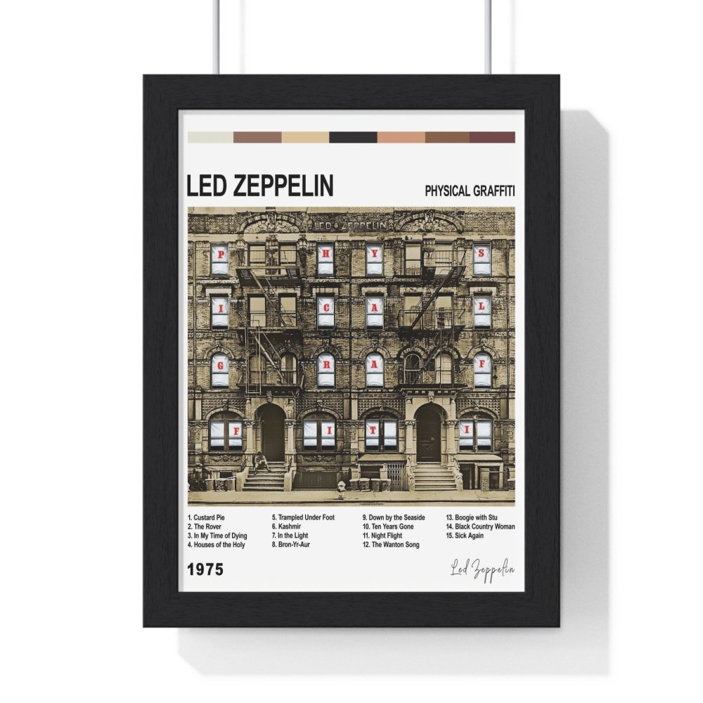 Led Zeppelin Album Poster - Poster Kingz - A5 (unframed) - Physical Graffiti - White - album_poster