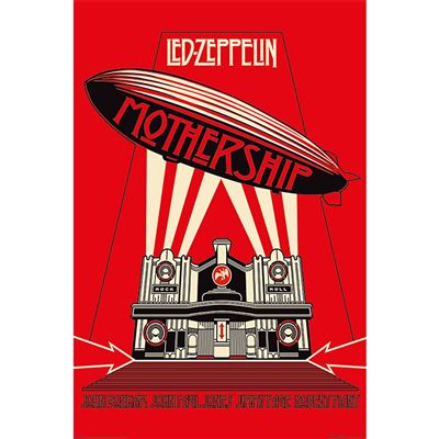 Framed Led Zeppelin Mothership Airship Artwork maxi poster