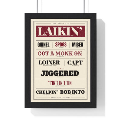 Leeds Sayings Print in a black frame