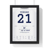 Leeds United Yeboah 21 Volley v Liverpool 1995 Poster framed in a black frame, ready to hang