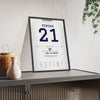 Leeds United Yeboah 21 Volley v Liverpool 1995 Poster framed and leaning on a sideboard