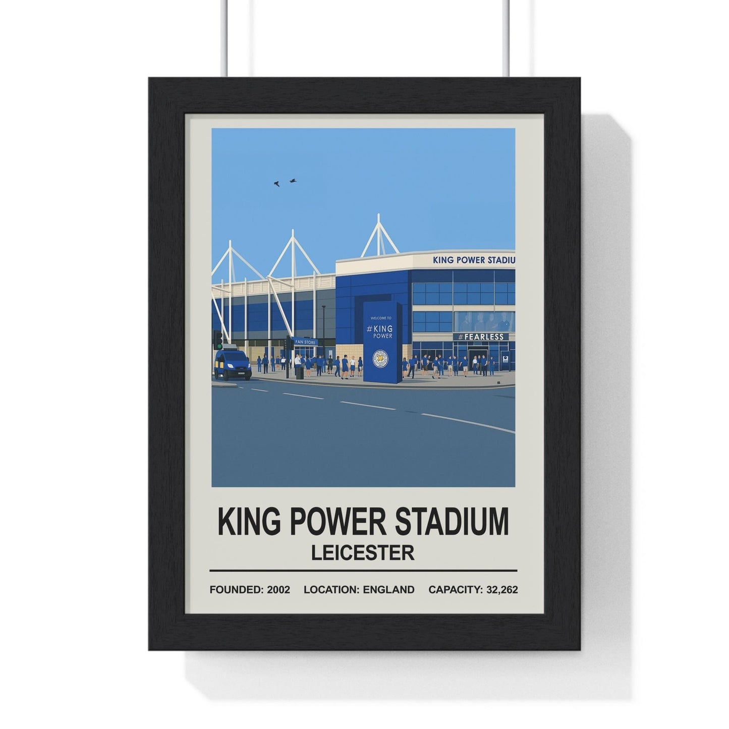 Framed Leicester King Power Stadium poster