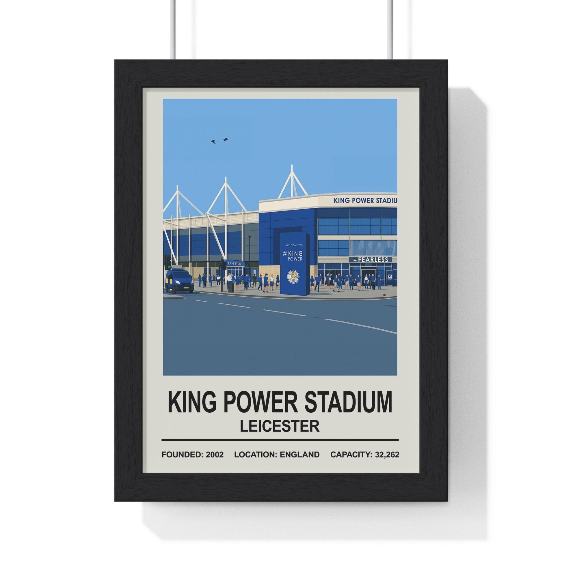 Framed Leicester King Power Stadium poster