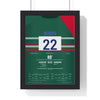 Leicester Tigers Premiership Final 2022 Poster - Freddie Burns 22 Drop Goal Twickenham Print framed in a black frame, ready to hang