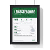 Leicestershire Cricket print framed in a black frame, ready to hang