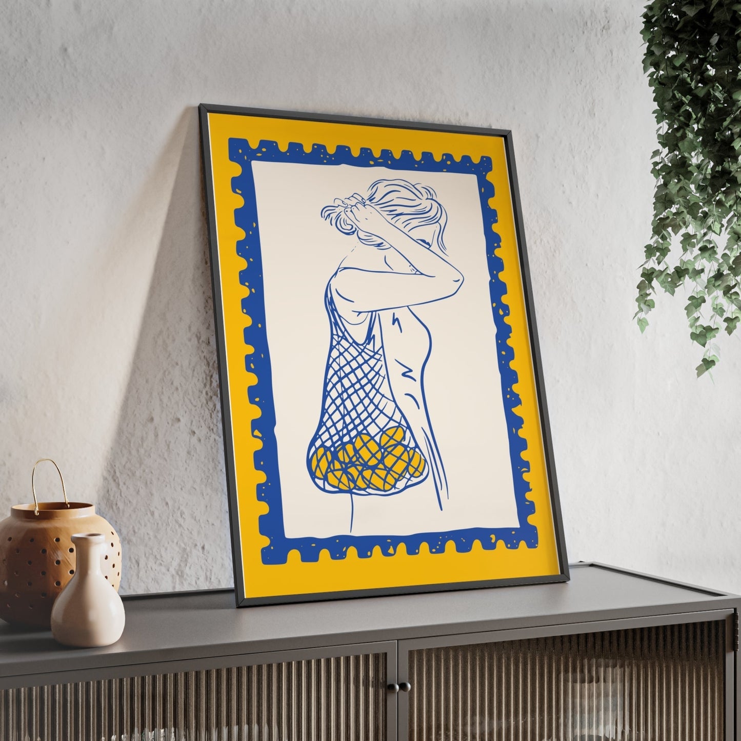 Framed Lemon Market Print - Mediterranean Kitchen print