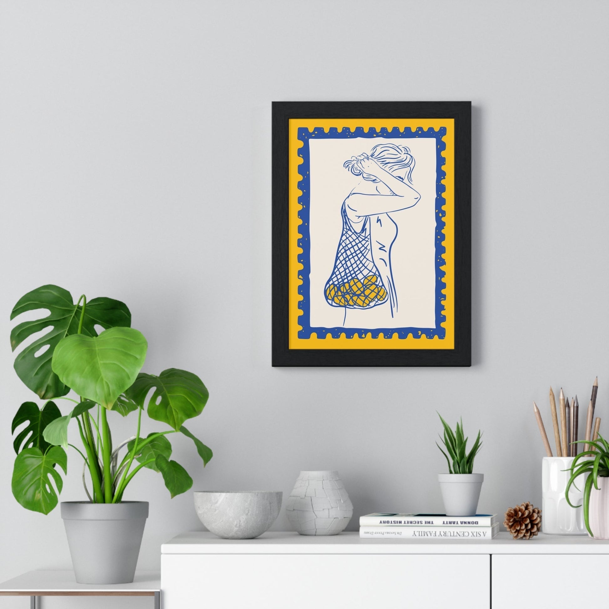Framed Lemon Market Print - Mediterranean Kitchen print