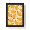 Framed Lemon Pattern Kitchen Print - Citrus Food Decor print